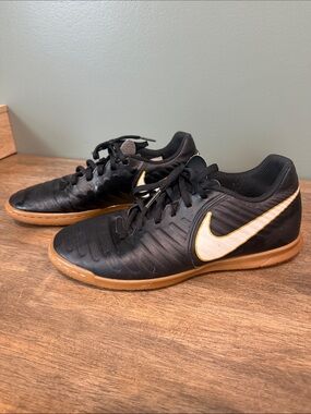 Nike Tiempo X Black, Gum Indoor Soccer Shoes